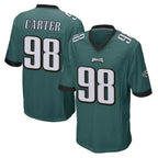 Johmsee P.Eagles #98 Jalen Carter Player Team Color Green Home Game Stitched Jerseys