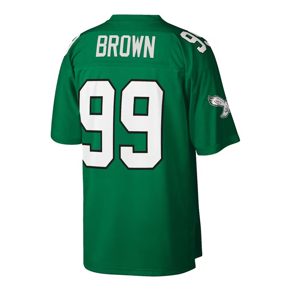 Johmsee P.Eagles #99 Jerome Brown Mitchell & Ness Kelly Green Big & Tall 1990 Retired Player Replica Stitched Puhic Jersey