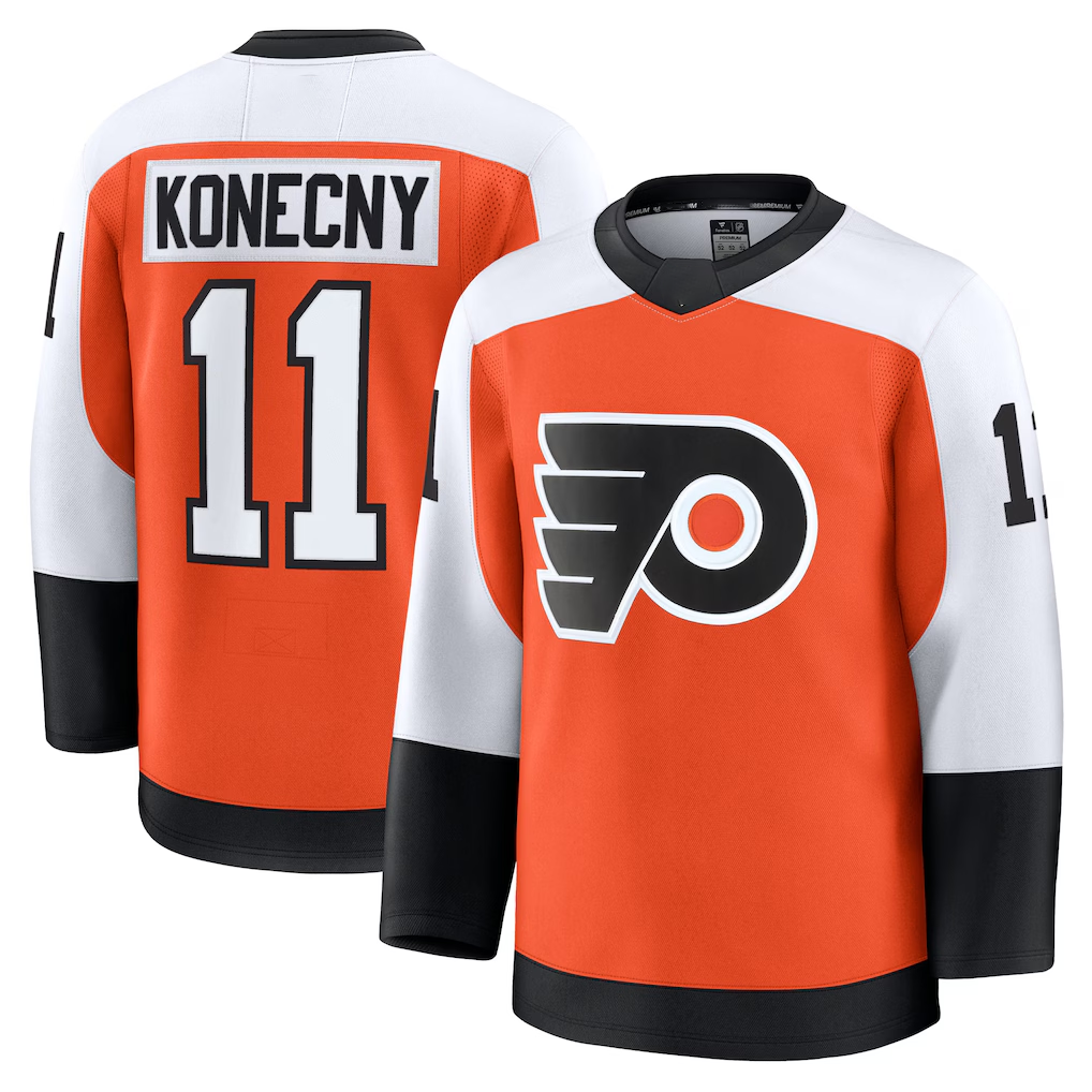 Johmsee P.Flyers #11 Travis Konecny Burnt Orange Home Premium Jerseys