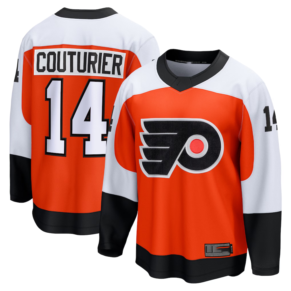 Johmsee P.Flyers #14 Sean Couturier Orange Home Breakaway Jerseys