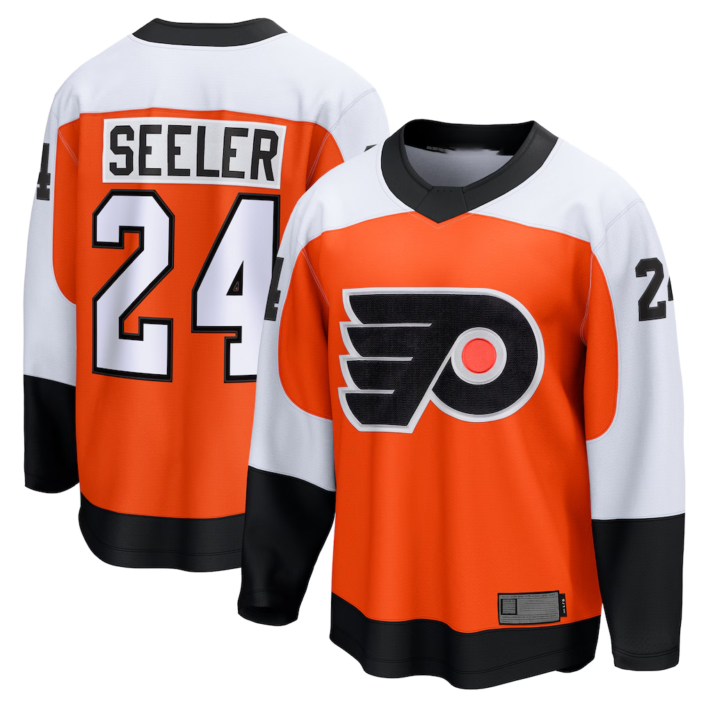 Johmsee P.Flyers #24 Nick Seeler Orange Home Practice Jerseys