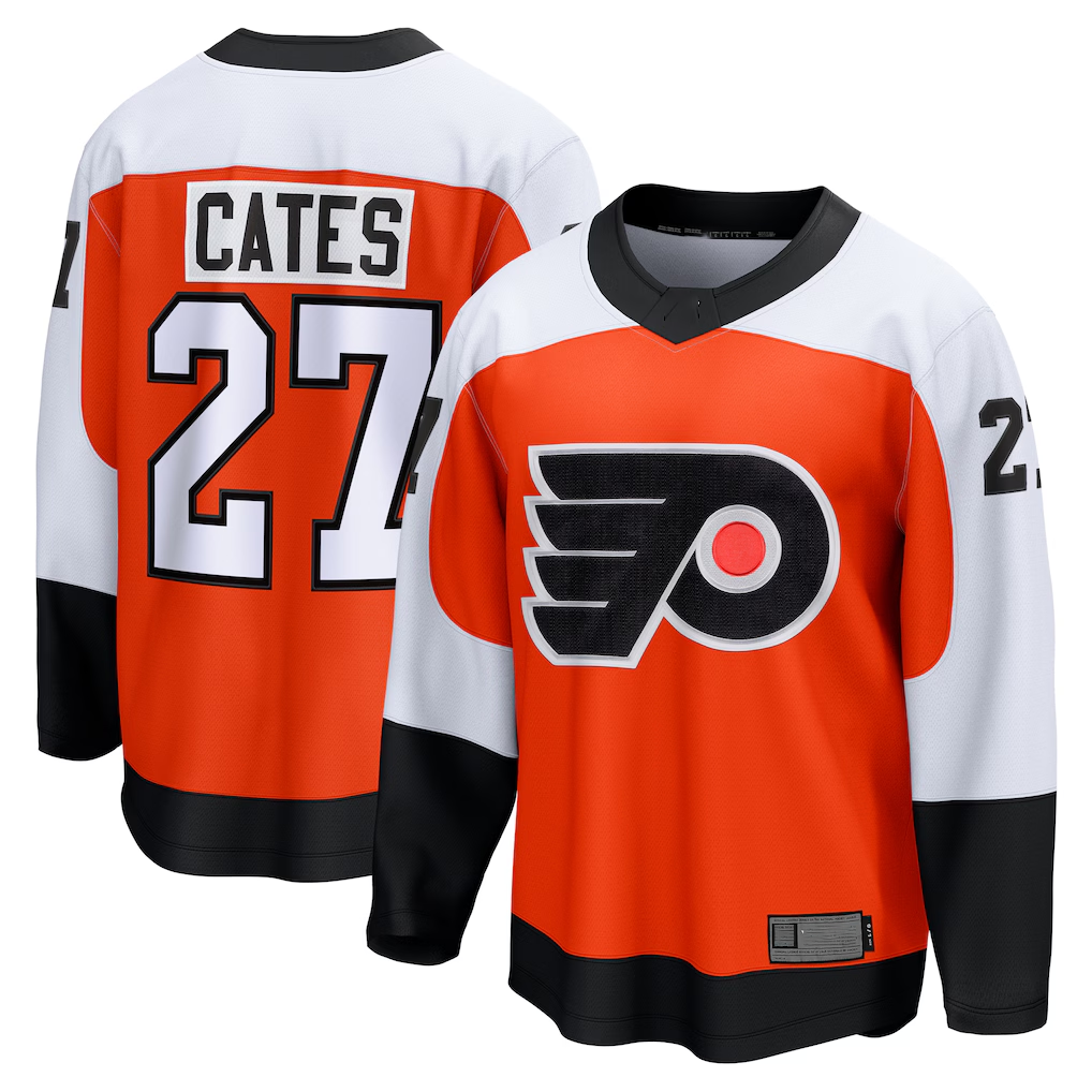 Johmsee P.Flyers #27 Noah Cates Orange Home Breakaway Jerseys