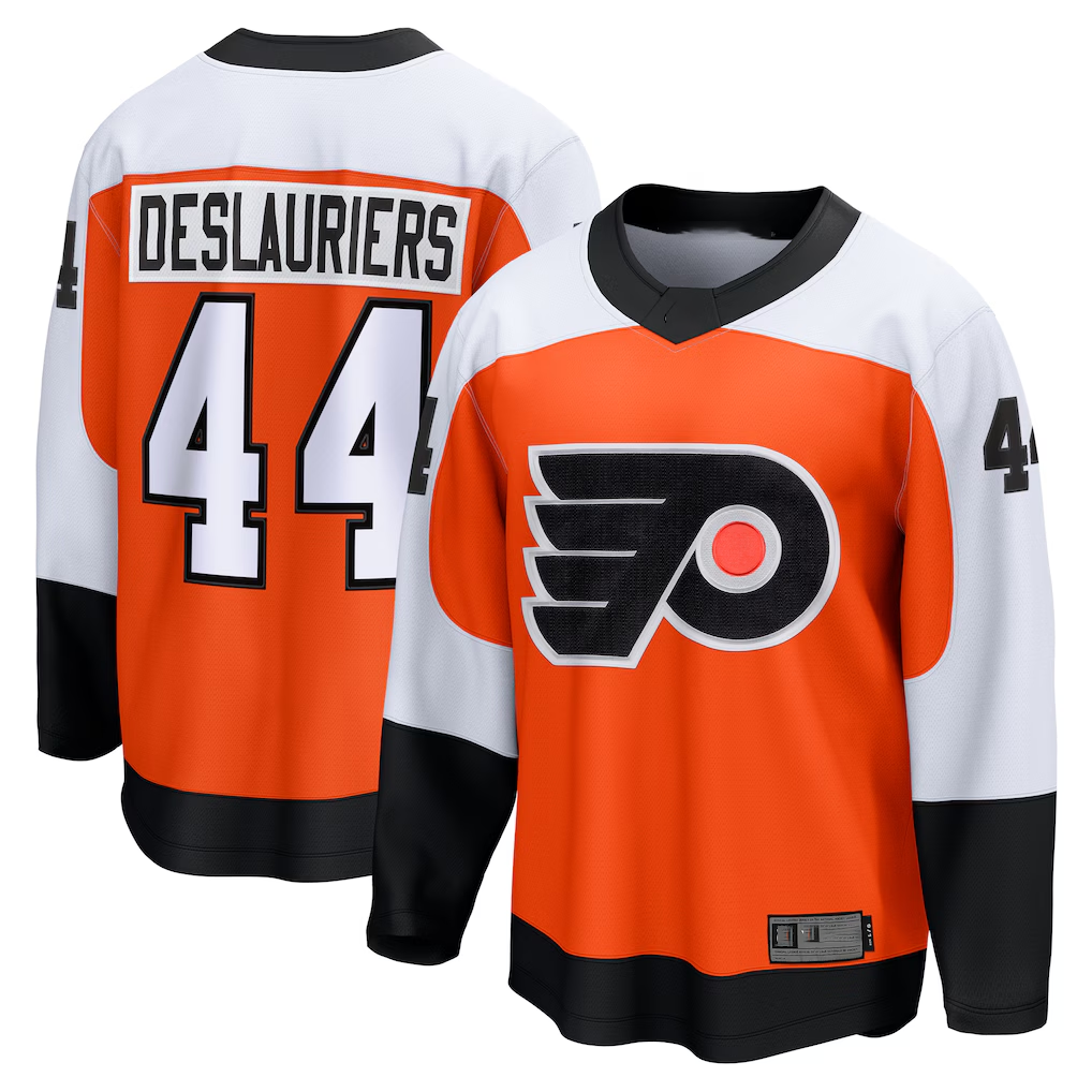 Johmsee P.Flyers #44 Nicolas Deslauriers Orange Home Premier Breakaway Player Jerseys