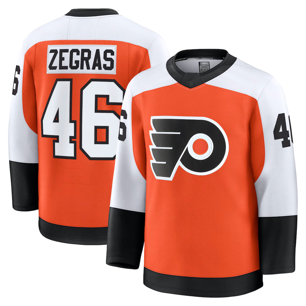Johmsee P.Flyers #46 Trevor Zegras Orange Home Breakaway Jerseys
