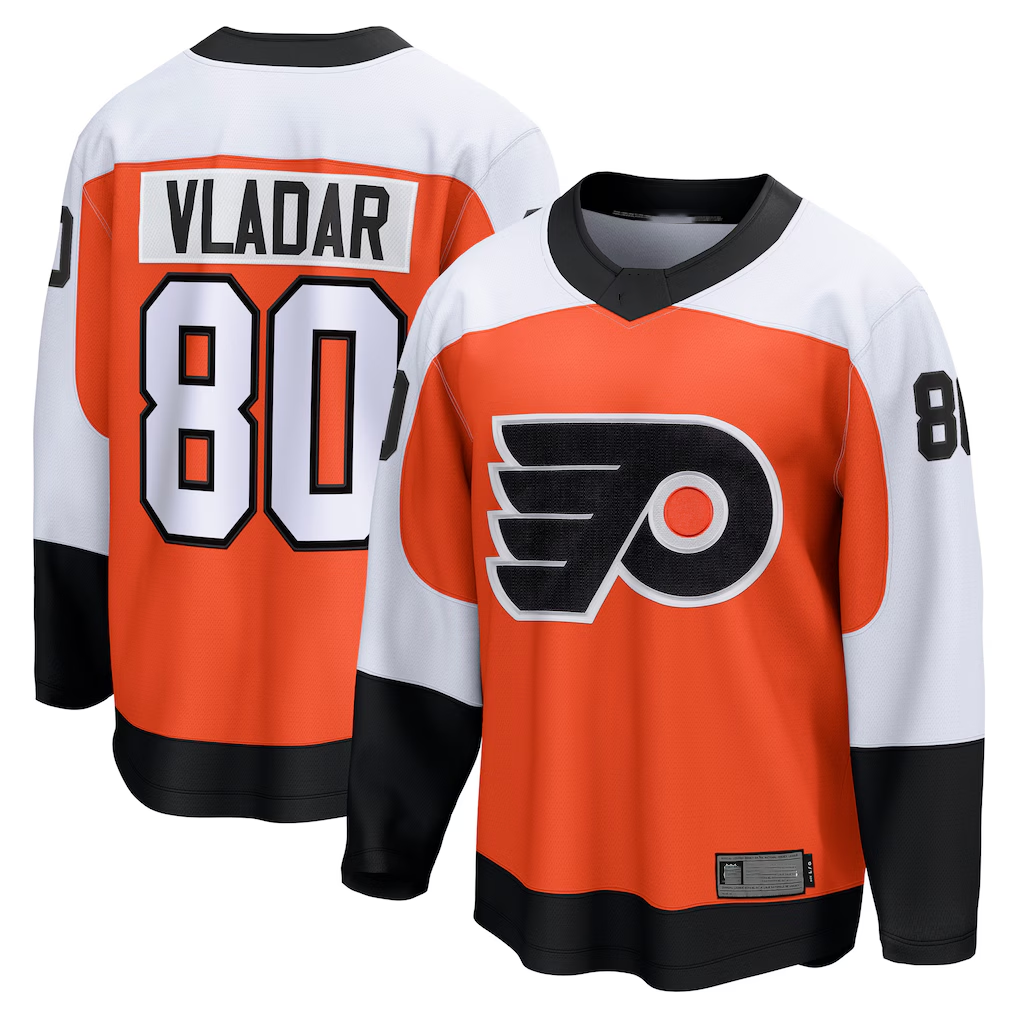 Johmsee P.Flyers #80 Dan Vladar Orange Home Breakaway Jerseys
