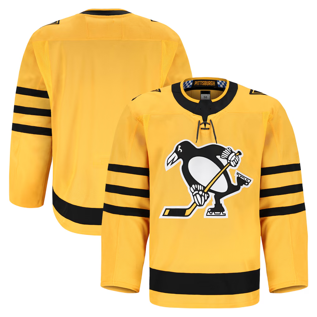 Johmsee P.Penguins Gold Alternate Authentic Pro Jerseys