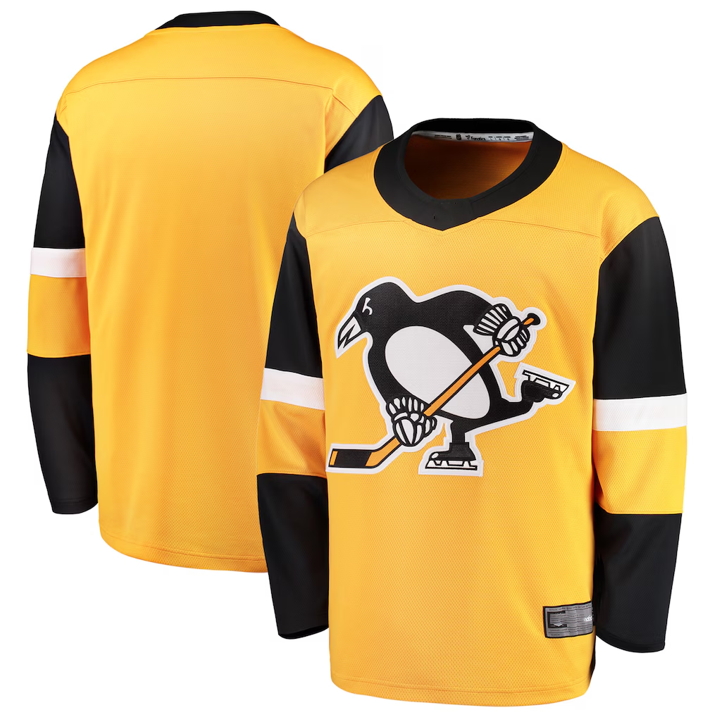 Johmsee P.Penguins Gold Alternate Breakaway Jerseys