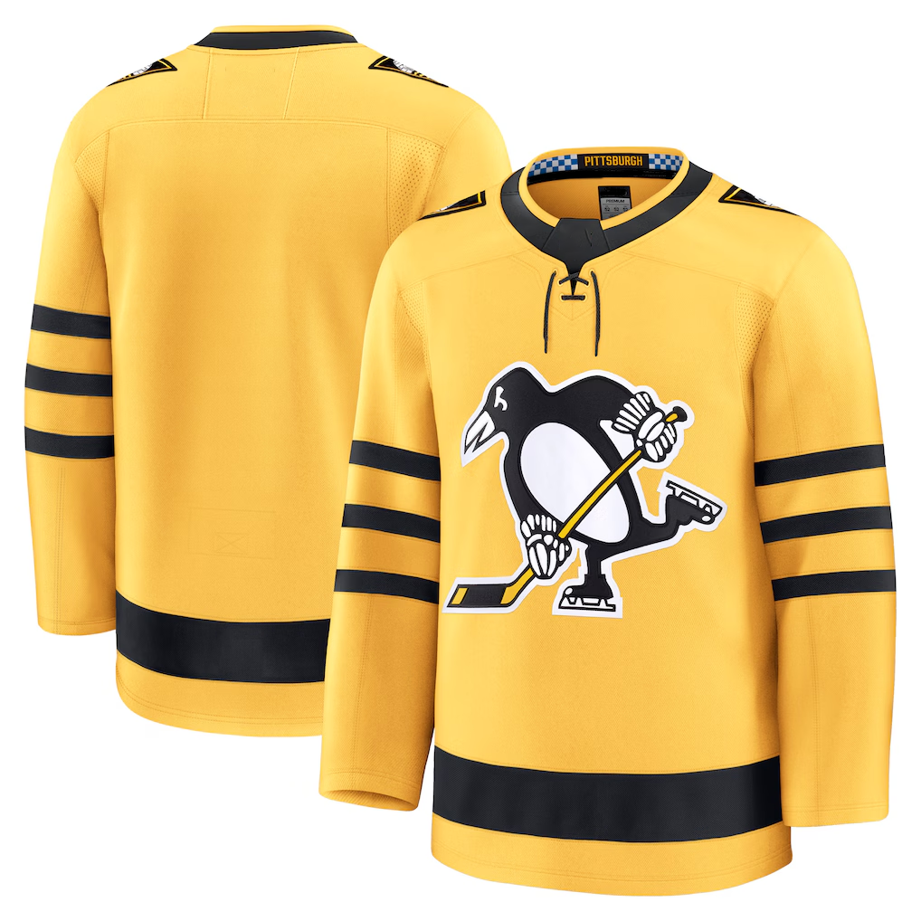 Johmsee P.Penguins Gold Alternate Premium Jerseys