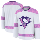 Johmsee P.Penguins White 2024 Hockey Fights Cancer Practice Jerseys