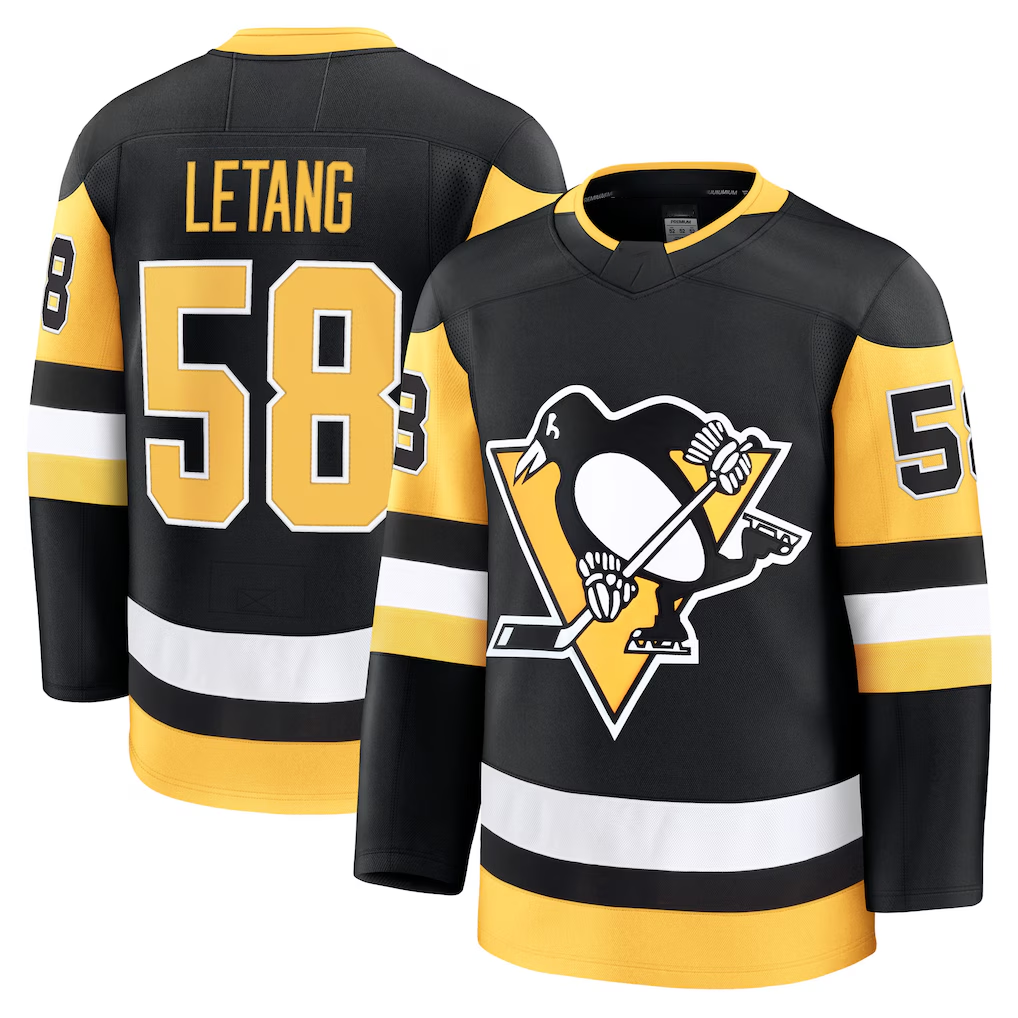 Johmsee P.Penguins #58 Kris Letang Black Home Premium Jerseys