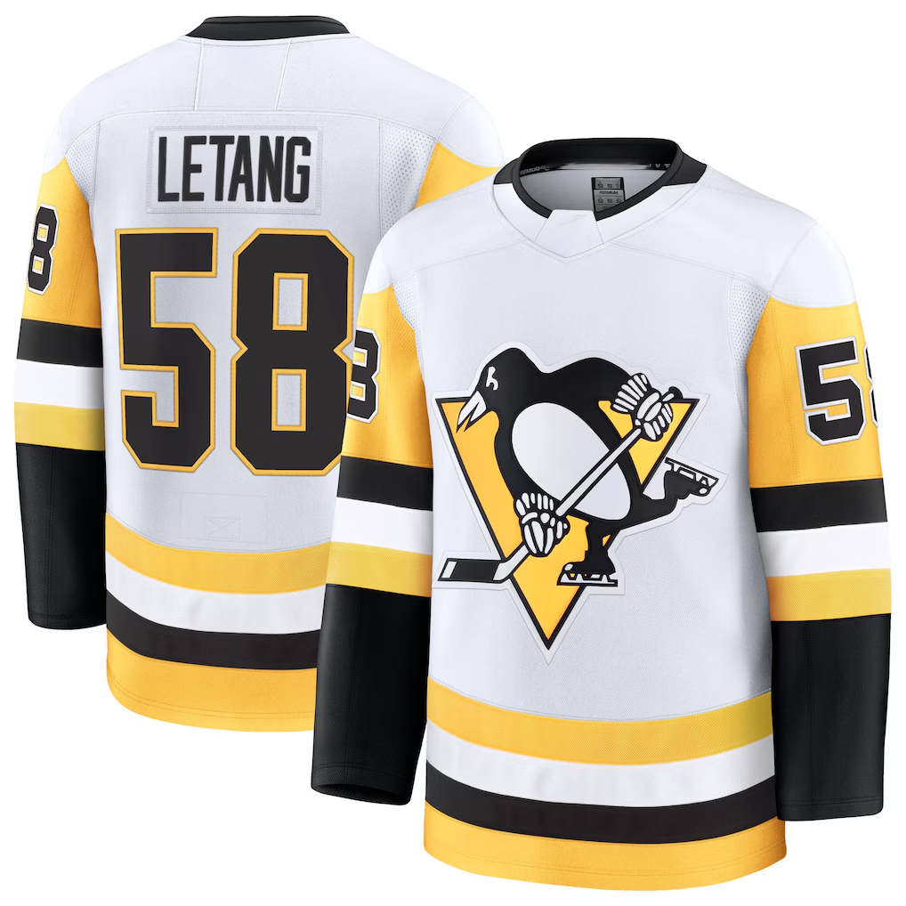Johmsee P.Penguins #58 Kris Letang White Premium Jerseys