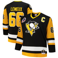 Johmsee P.Penguins #66 Mario Lemieux Mitchell & Ness Black Big & Tall 1991-92 Blue Line 2.0 Jerseys