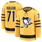 Johmsee P.Penguins #71 Evgeni Malkin Gold Alternate Premium Player Jerseys