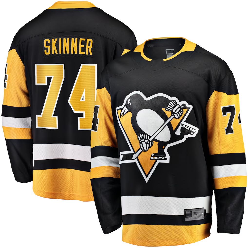 Johmsee P.Penguins #74 Stuart Skinner Black Home Breakaway Jerseys