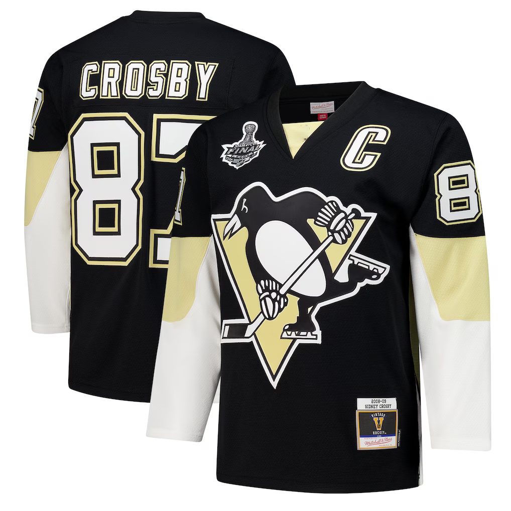 Johmsee P.Penguins #87 Sidney Crosby Black 2008 Power Play Jerseys