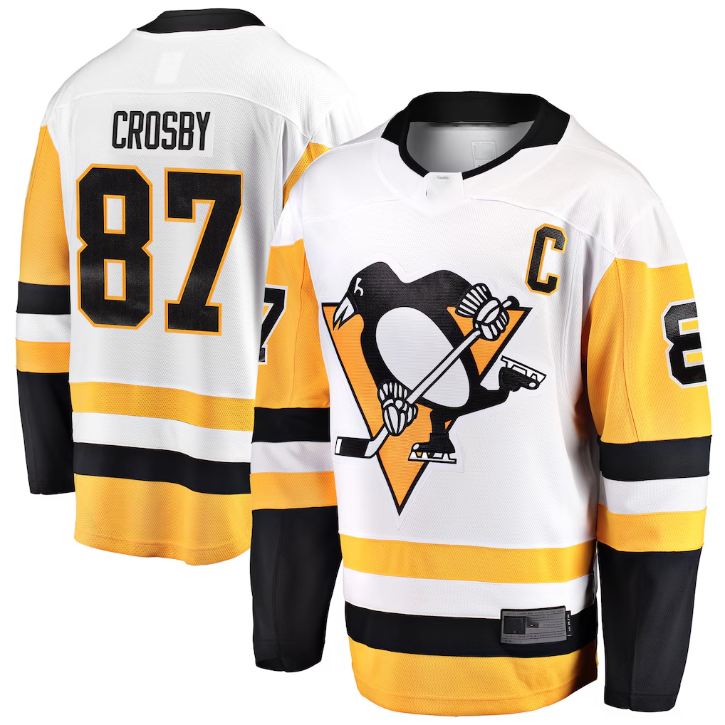 Johmsee P.Penguins #87 Sidney Crosby White Breakaway Jerseys