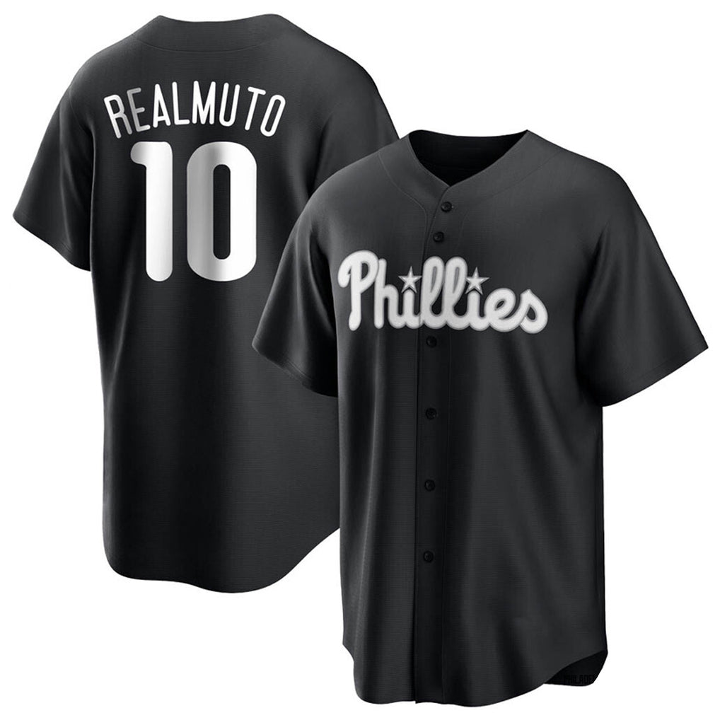 Johmsee P.Phillies #10 J.T. Realmuto Player Black Alt Fashion Home Game Stitched Jerseys
