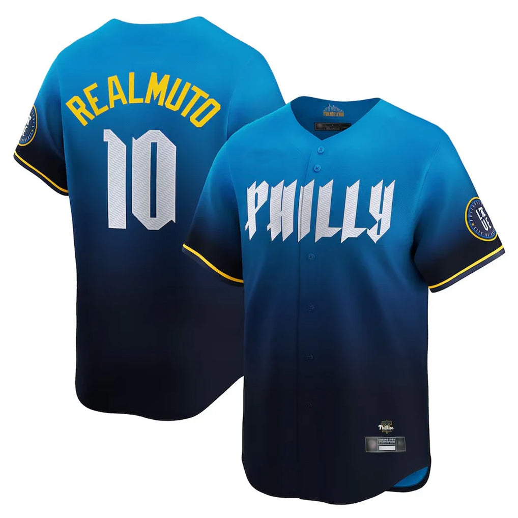 Johmsee P.Phillies #10 J.T. Realmuto Player Blue City Connect Home Limited Stitched Jerseys