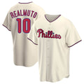 Johmsee P.Phillies #10 J.T. Realmuto Player Cream Home Game Stitched Jerseys