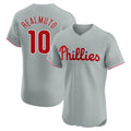 Johmsee P.Phillies #10 J.T. Realmuto Player Gray Home Limited Elite Stitched Jerseys