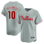 Johmsee P.Phillies #10 J.T. Realmuto Player Gray Home Limited Stitched Jerseys