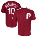 Johmsee P.Phillies #10 J.T. Realmuto Player Red Cooperstown Collection Limited Home Stitched Jerseys