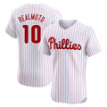 Johmsee P.Phillies #10 J.T. Realmuto Player White Home Limited Elite Stitched Jerseys