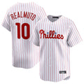 Johmsee P.Phillies #10 J.T. Realmuto Player White Home Limited Stitched Jerseys