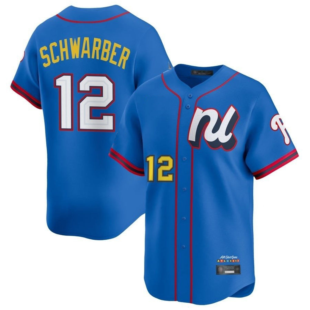 Johmsee P.Phillies #12 Kyle Schwarber Player Blue National League All-star Game Limited Stitched Jerseys