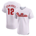 Johmsee P.Phillies #12 Kyle Schwarber Player White Home Limited Elite Stitched Jerseys