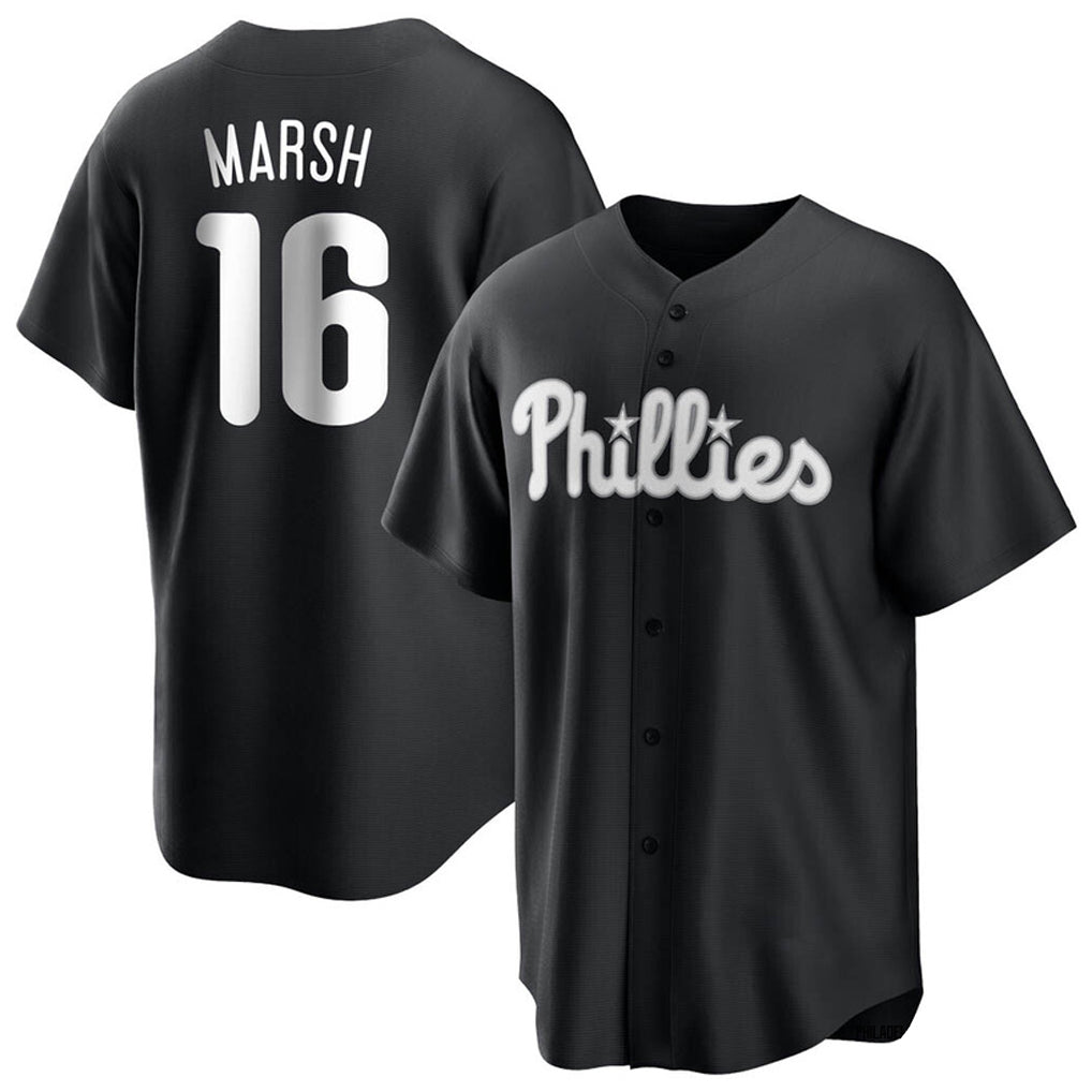 Johmsee P.Phillies #16 Brandon Marsh Player Black Alt Fashion Home Game Stitched Jerseys