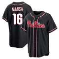 Johmsee P.Phillies #16 Brandon Marsh Player Black Fashion Out Home Game Stitched Jerseys