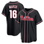 Johmsee P.Phillies #16 Brandon Marsh Player Black Fashion Out Home Game Stitched Jerseys