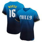 Johmsee P.Phillies #16 Brandon Marsh Player Blue City Connect Home Limited Elite Stitched Jerseys