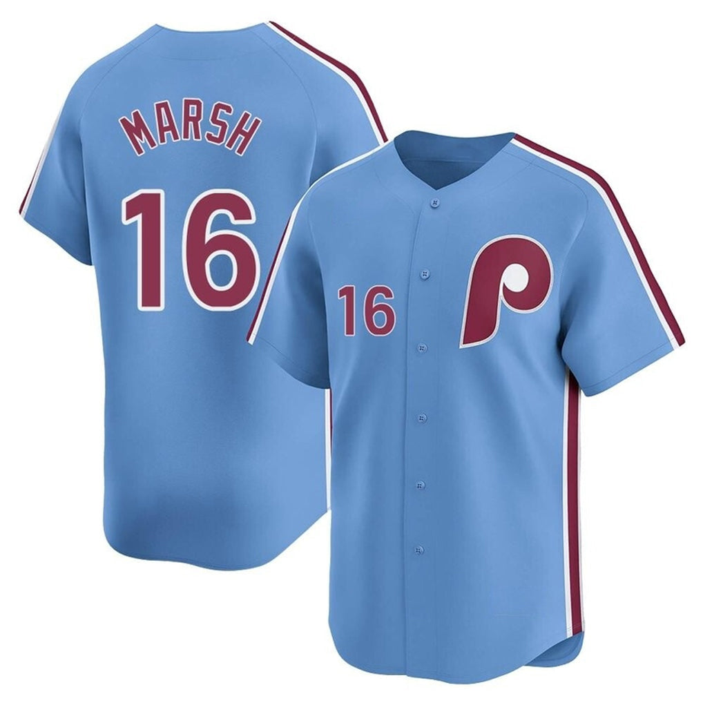 Johmsee P.Phillies #16 Brandon Marsh Player Light Blue Game Stitched Jerseys