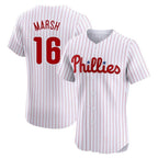 Johmsee P.Phillies #16 Brandon Marsh Player White Home Limited Elite Stitched Jerseys