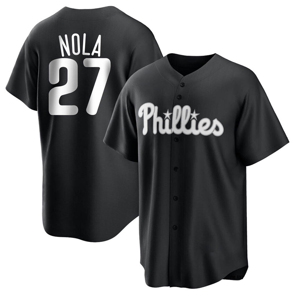 Johmsee P.Phillies #27 Aaron Nola Player Black Alt Fashion Home Game Stitched Jerseys
