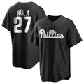 Johmsee P.Phillies #27 Aaron Nola Player Black Alt Fashion Home Game Stitched Jerseys
