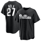 Johmsee P.Phillies #27 Aaron Nola Player Black Alt Fashion Home Game Stitched Jerseys