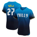 Johmsee P.Phillies #27 Aaron Nola Player Blue City Connect Home Limited Elite Stitched Jerseys