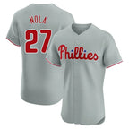 Johmsee P.Phillies #27 Aaron Nola Player Gray Home Limited Elite Stitched Jerseys