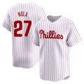 Johmsee P.Phillies #27 Aaron Nola Player White Home Limited Stitched Jerseys