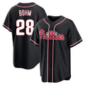 Johmsee P.Phillies #28 Alec Bohm Player Black Fashion Out Home Game Stitched Jerseys