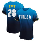 Johmsee P.Phillies #28 Alec Bohm Player Blue City Connect Home Limited Elite Stitched Jerseys