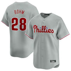 Johmsee P.Phillies #28 Alec Bohm Player Gray Home Limited Stitched Jerseys