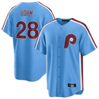 Johmsee P.Phillies #28 Alec Bohm Player Light Blue Home Game Stitched Jerseys