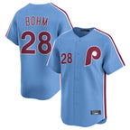 Johmsee P.Phillies #28 Alec Bohm Player Light Blue Home Limited Stitched Jerseys
