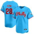 Johmsee P.Phillies #28 Alec Bohm Player Light Blue Phillies & Eagles Vapor Premier Limited Home Stitched Jerseys