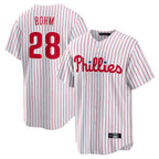 Johmsee P.Phillies #28 Alec Bohm Player White Home Game Stitched Jerseys