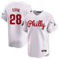 Johmsee P.Phillies #28 Alec Bohm Player White Pinstripe Phillies & Eagles Vapor Premier Limited Stitched Jerseys
